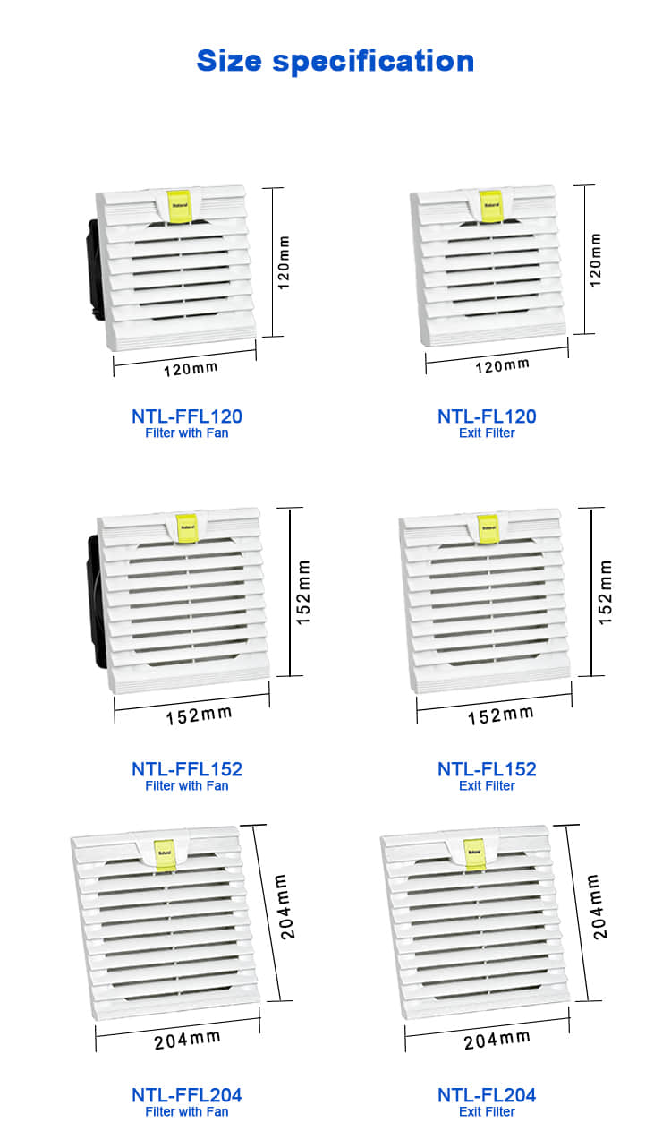 Filtros de ventilador axial NTL-FFL152